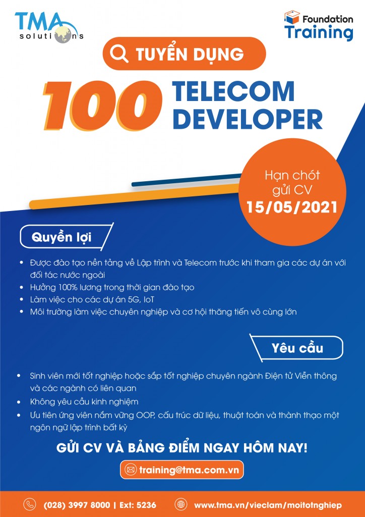TMA Solutions_Tuyen dung 100 Telecom Developer
